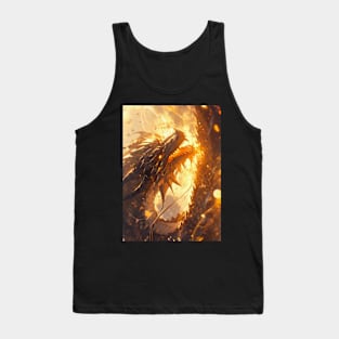 Golden Fire Dragon Ascension Art Tank Top